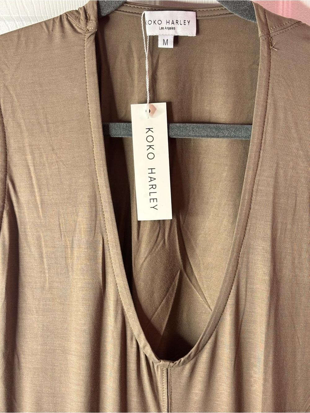 Women's V-Neck Tunic in Taupe